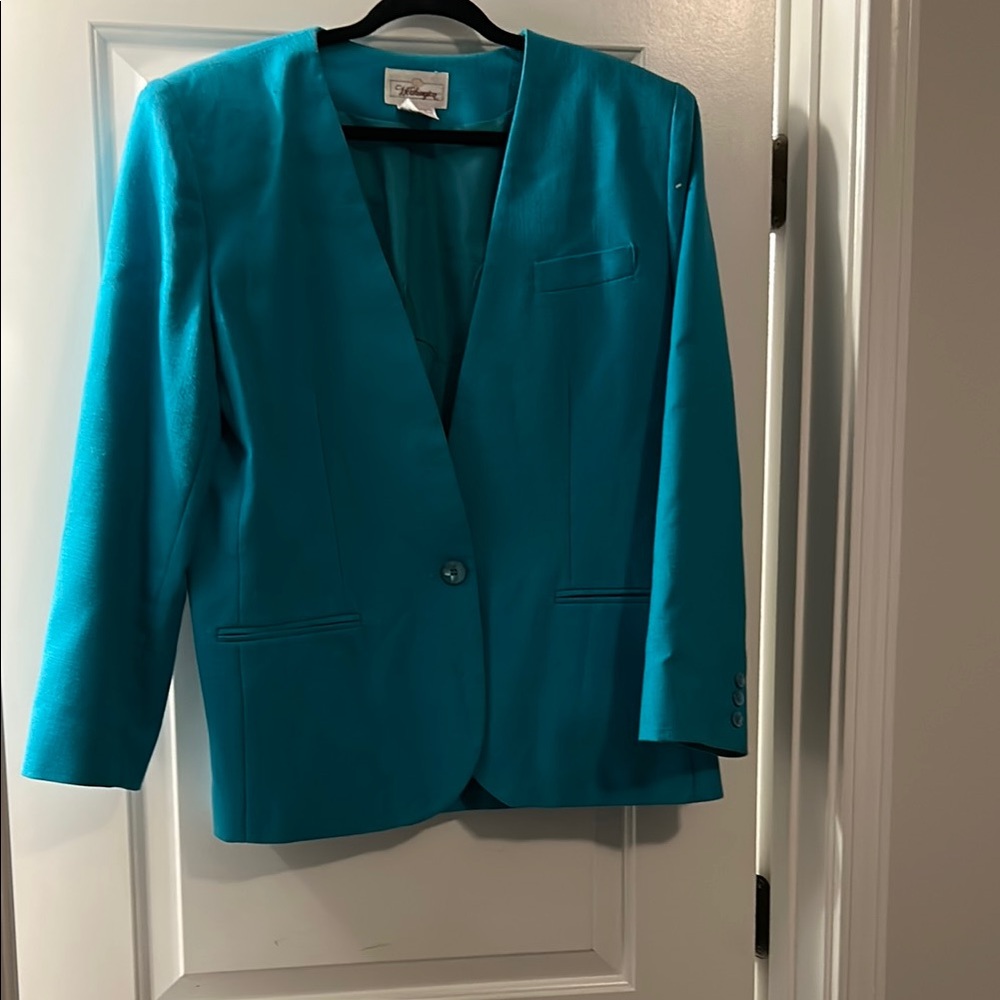 Worthington Blue Blazer Tailored Modern Silhouette